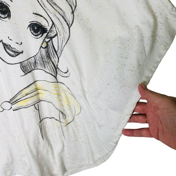 Disney Parks Womens XL Belle Beauty and The Beast Gold Splatter Butterfly Sleeve - Picture 3 of 7